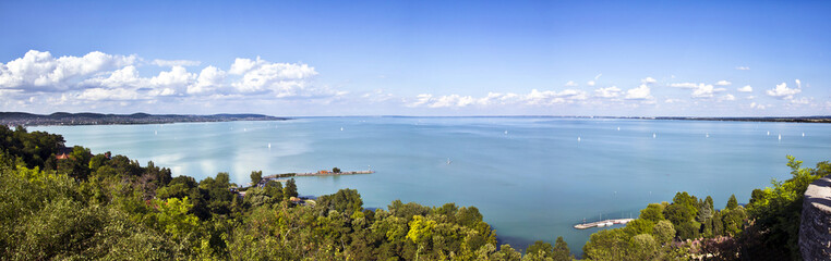 Lake Balaton, panoramic view from Tihany Abbey, Hungary