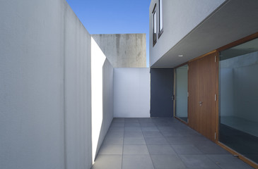 space in exterior, modern architecture