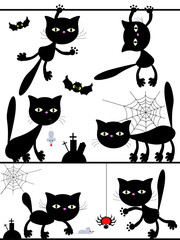 Black cats ,set,vector