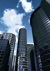 Fototapeta premium 3d illustration of commercial and offices building