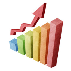 Perspective Graph and arrow  recycled paper