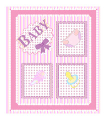 Baby arrival cards.  girl vector