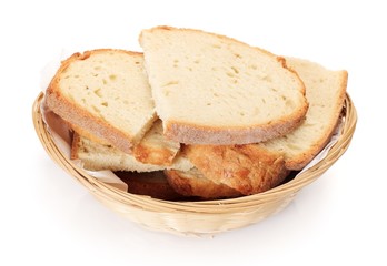 Sliced bread in small basket