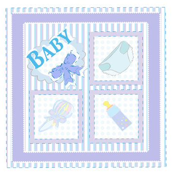 Vector card for baby boy