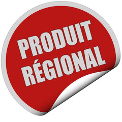 Sticker rot rund curl unten PRODUIT REGIONAL