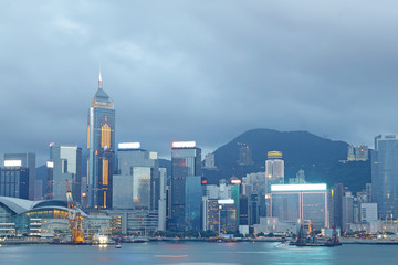 Magic hour of Victoria harbour, Hong Kong
