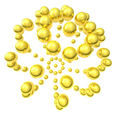 Network / connetction concept -  gold sphere made from spheres