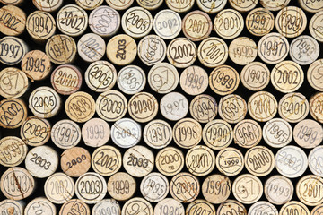 Background of wine corks - obrazy, fototapety, plakaty