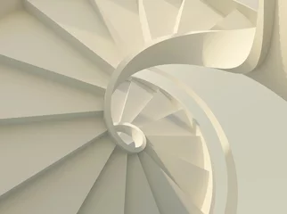 Foto auf Alu-Dibond Treppen White spiral staircase