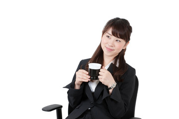 Fototapeta premium コーヒーを飲むビジネスウーマン