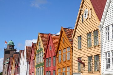 Bergen, Norway - Bryggen street, listed by UNESCO