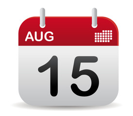 red august calendar stand up