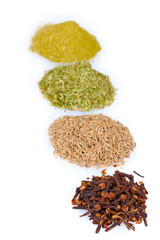 spices isolated on white