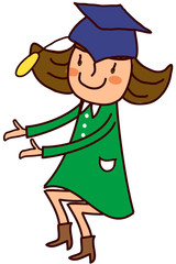 Portrait of girl wearing graduation cap