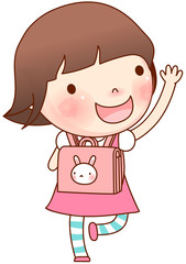 Portrait of girl with school bag