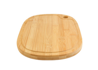 Bamboo chopping board isolated on white background