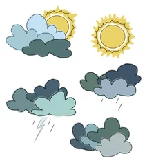 Gordijnen illustration of different weather conditions © texxi