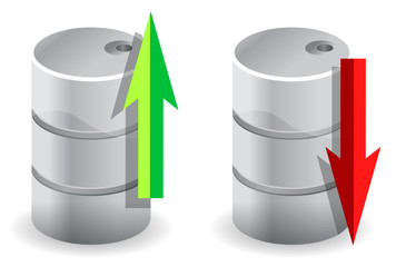 upwards and downwards Oil prices illustration concept