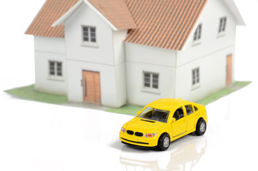 Toy car and house
