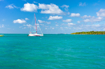 Obraz premium lagon, voilier, île Maurice