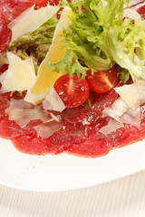 Meat Carpaccio with Parmesan Cheese