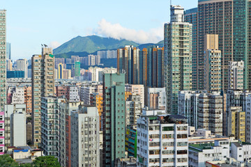Fototapeta na wymiar Hong Kong crowded building