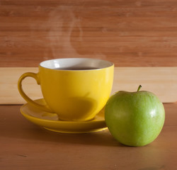 Breakfast on wooden table