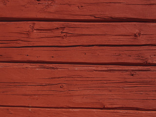Red beamed wall