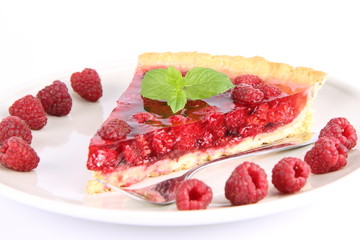 Raspberry Tart portion on a plate