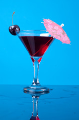 cocktail  with cherry closeup