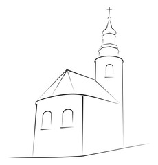 Structure of church on simple sketch