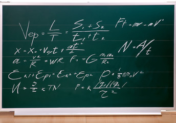 School blackboard with  writing.