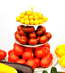 organic yellow and red tomatoes