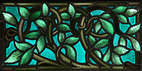 Stained Glass leaves - 34299248
