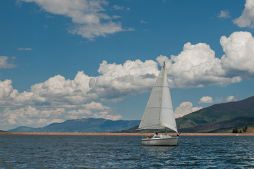 Sailboats on Mountain Lake