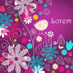 Cute summer bird illustration