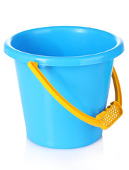 baby toy bucket isolated on white