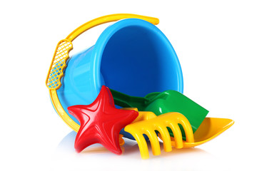 beach toys isolated on white