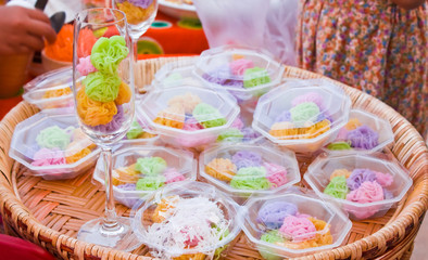 Colorful sweetness Thai dessert