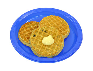 Buttered blueberry waffles