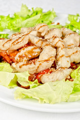 Dish of roasted filet pikeperch