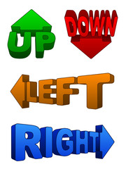 3D directional arrow icons