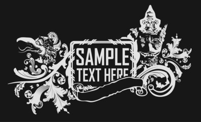 heraldic skull vector emblem