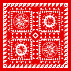 Red and White Bandana Design