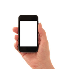 Smart Phone straight on with oblong screen square to page