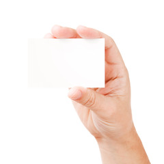 Hand and blank card
