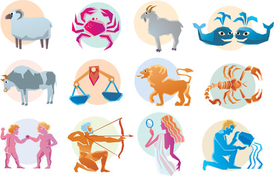 Illustrations of the horoscope zodiac signs