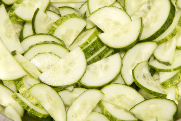 cutted cucumbers