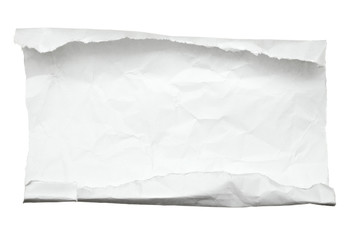 white crumpled curled note paper