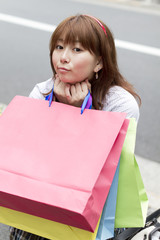 Asian shopping woman